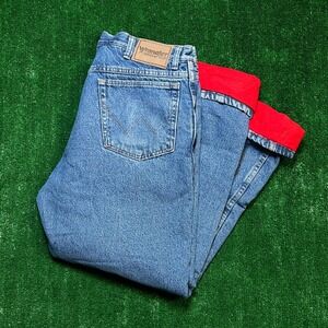 Wrangler Rugged Wear Thermal Insulated Jeans Thinsulate Lined Blue 36x30